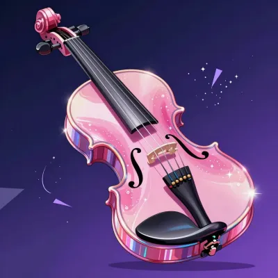 Crystal Electric Violin Sparkling in Starry Night - Music - AI generated image