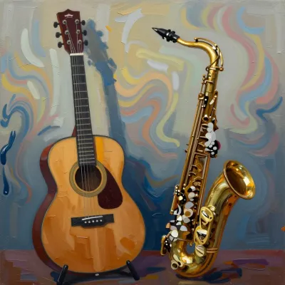 Acoustic Guitar and Saxophone Harmony - Music - AI generated image