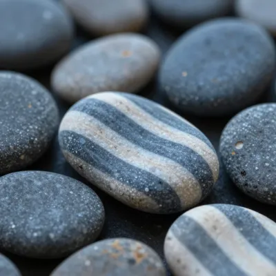 Glossy Smooth Stones with Soft Highlights - Natural - AI generated image