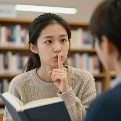 Young Woman Quietly Reading in Library - Portrait - AI generated image