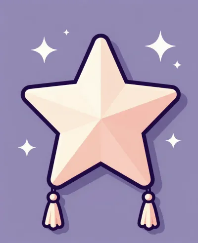 Star-Shaped Piñata with Tassels - Celebration - AI generated image