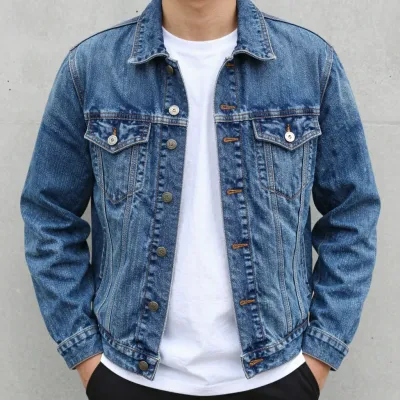 Person in Denim Jacket and White T-Shirt - Fashion - AI generated image