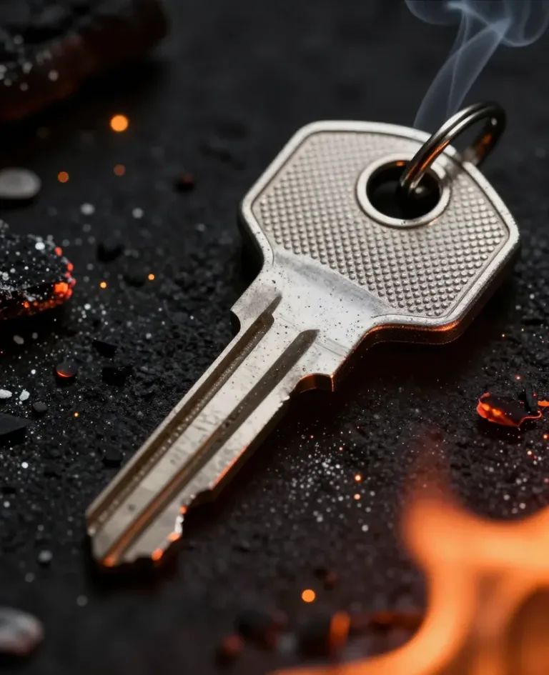 Firelit Motorcycle Key - Objects - AI generated image