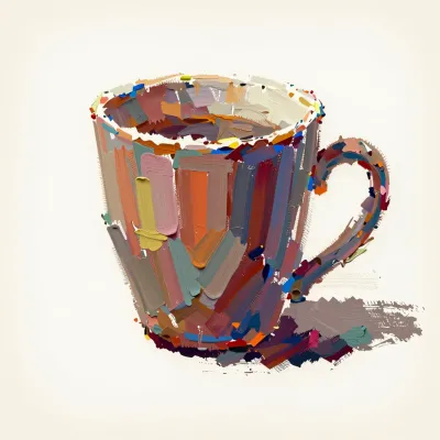 Abstract Coffee Mug Brushstroke Texture - Art - AI generated image