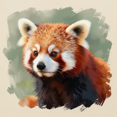 Red Panda Direct Gaze Close-Up - Wildlife - AI generated image