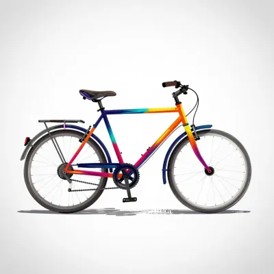 Glossy Bicycle Frame with Color Gradient - Bicycle - AI generated image