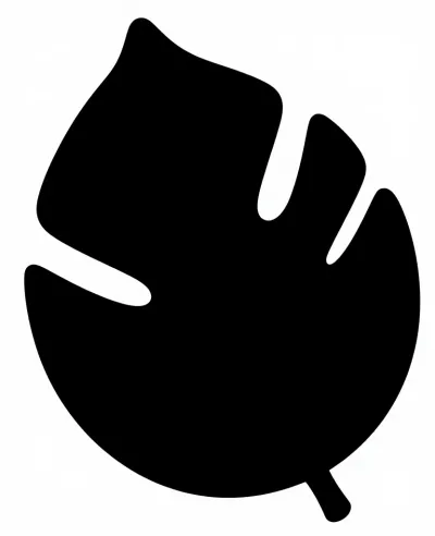 Monstera Leaf Silhouette Smooth Texture - Botany - AI generated image