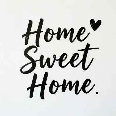 Home Sweet Home with Heart Accent - Typography - AI generated image