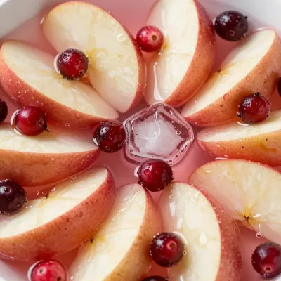 Sliced Apples and Cranberries in Liquid - Food - AI generated image