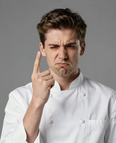 Chef with Burned Finger - People - AI generated image