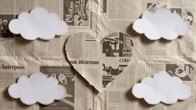 Cloud Shapes Cut from Cardboard on Newspaper - Crafts - AI generated image