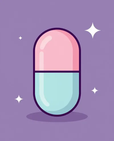 Pink and Teal Split Capsule with Soft Light - Capsule - AI generated image