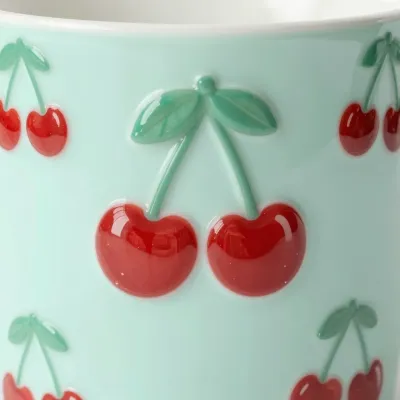 Cherry Pair Seals Glossy Ceramic - Food - AI generated image