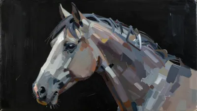 Horse Profile Bold Brushstrokes - Wildlife - AI generated image
