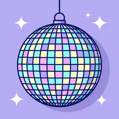 Pastel Disco Ball Hanging with Highlights - Decor - AI generated image