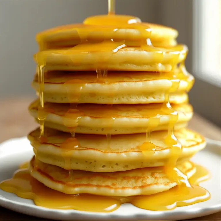 Citrus Honey Glazed Pancakes Overflowing - Food - AI generated image