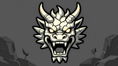 Skeletal Lava Dragon Face in Dim Light - Fantasy - AI generated image