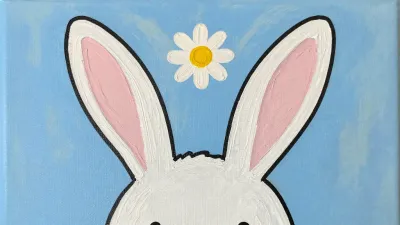 Bunny Ears with Daisy in Soft Light - Animals - AI generated image