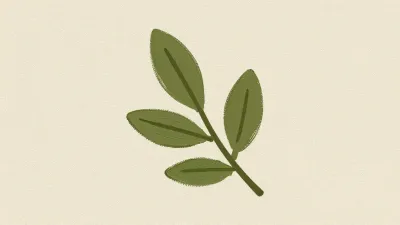 Sprig of Leaves Softly Lit and Centered - Botany - AI generated image