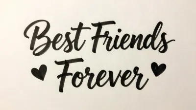 Handwritten 'Best Friends Are Forever' on Paper - Typography - AI generated image