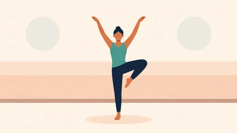 Ballerina in Tree Pose with Soft Lines - Dance - AI generated image