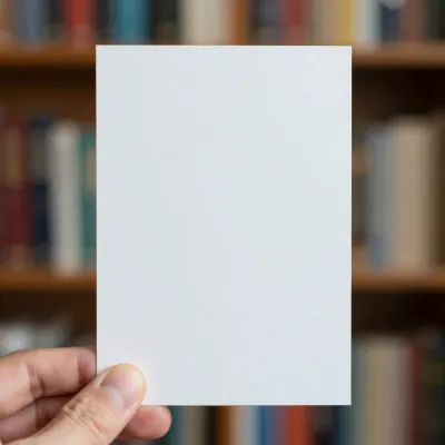 Hand Holding White Library Card - People - AI generated image