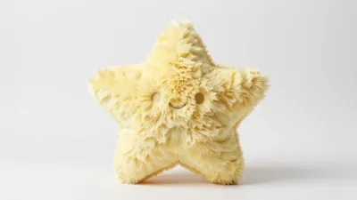 Fuzzy Star Pillow Softly Lit - Furniture - AI generated image