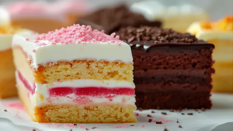 Layered Cake with Berry Powder Garnish - Food - AI generated image