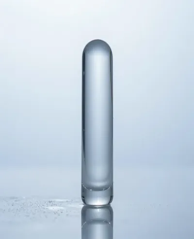 Clear Glass Tube with Raindrop Effect - Glass - AI generated image