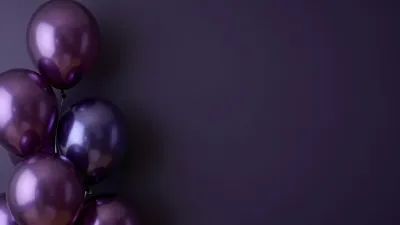 Royal Velvet Purple Balloons Gleaming in Soft Light - Event - AI generated image