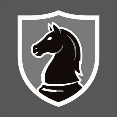 Glossy Chess Knight Emblem - Emblem - AI generated image