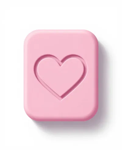 Pink Soap Bar with Heart Cutout - Soap - AI generated image