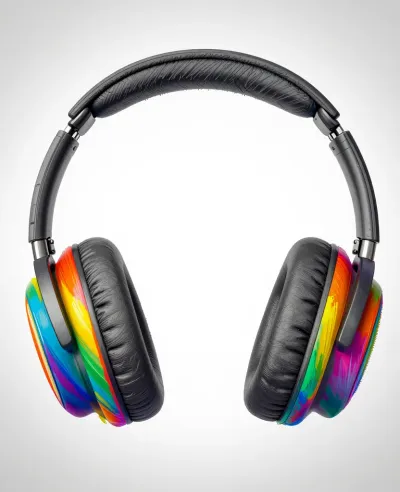 Color-Wave Over-Ear Headphones - Electronics - AI generated image