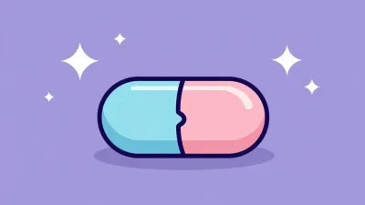 Capsule Resting on Lavender Background - Product - AI generated image