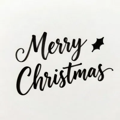 Merry Christmas Script on Matte Paper - Typography - AI generated image