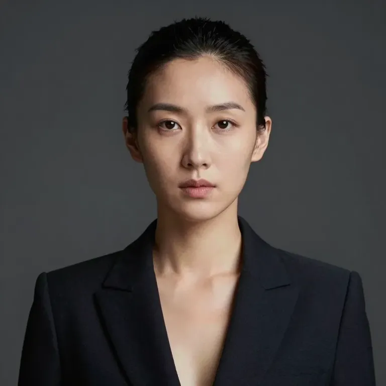 Serious Businesswoman in Black Blazer - People - AI generated image