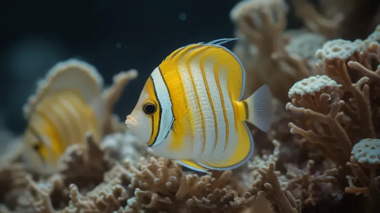 Glass Butterflyfish Among Coral - Marine Life - AI generated image