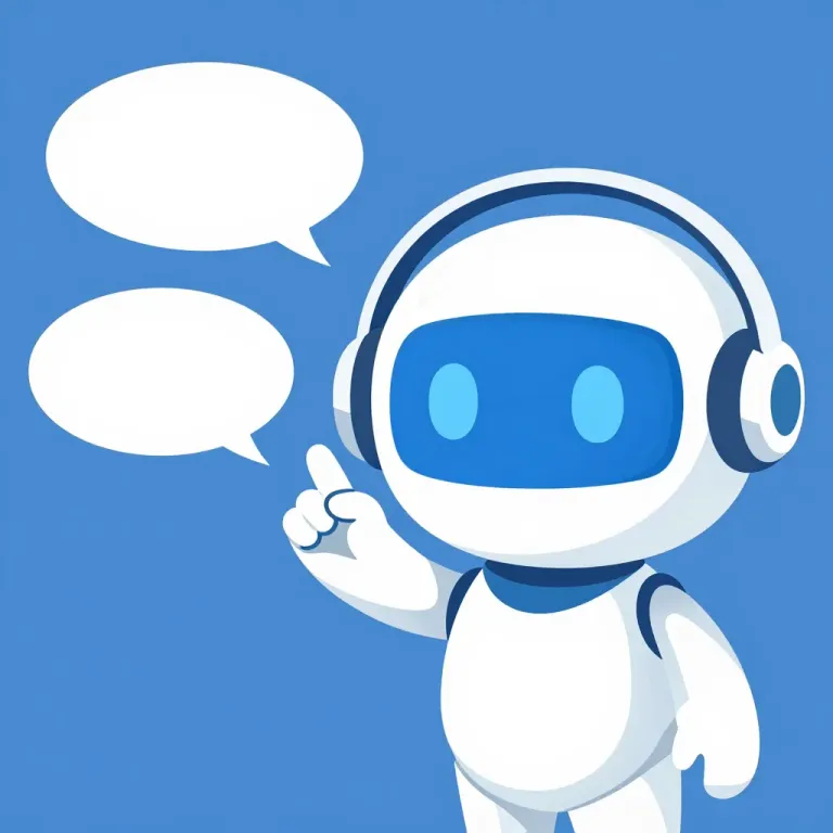 Robot Assistant with Speech Bubbles - Robotics - AI generated image