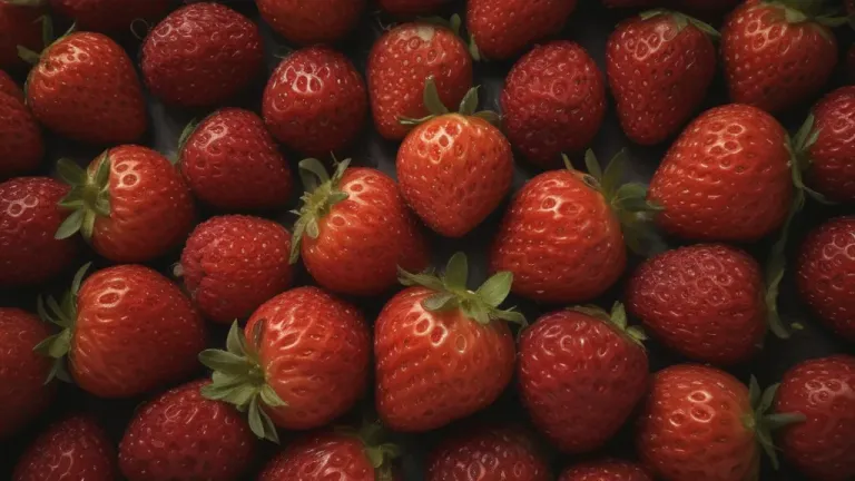 Ripe Strawberries in Dense Cluster - Food - AI generated image