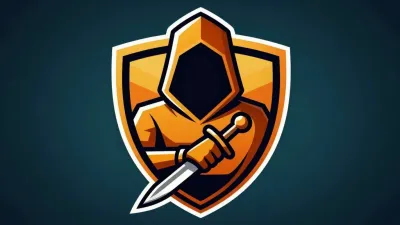 Knight's Helmet Shield Emblem Metallic Gold - Emblem - AI generated image