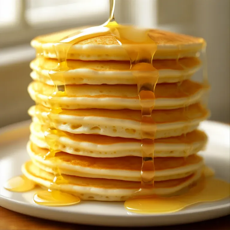 Golden Pancakes with Syrup Glaze - Food - AI generated image