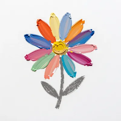 Abstract Flower with Bold Brushstrokes - Art - AI generated image