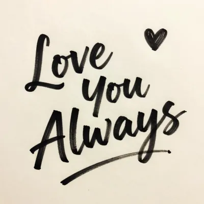 Handwritten 'Love You Always' on Off-white Paper - Love - AI generated image