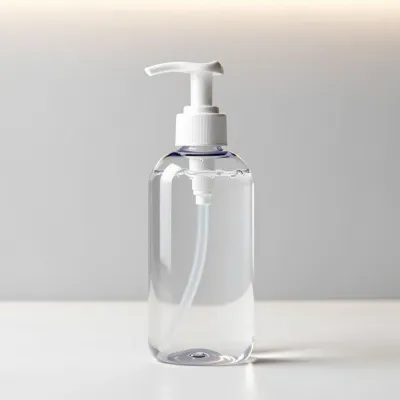 Clear Shampoo Bottle with White Pump - Beauty - AI generated image