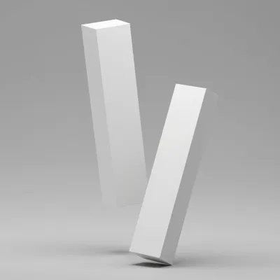 Two White Monoliths Floating in Soft Light - Architecture - AI generated image