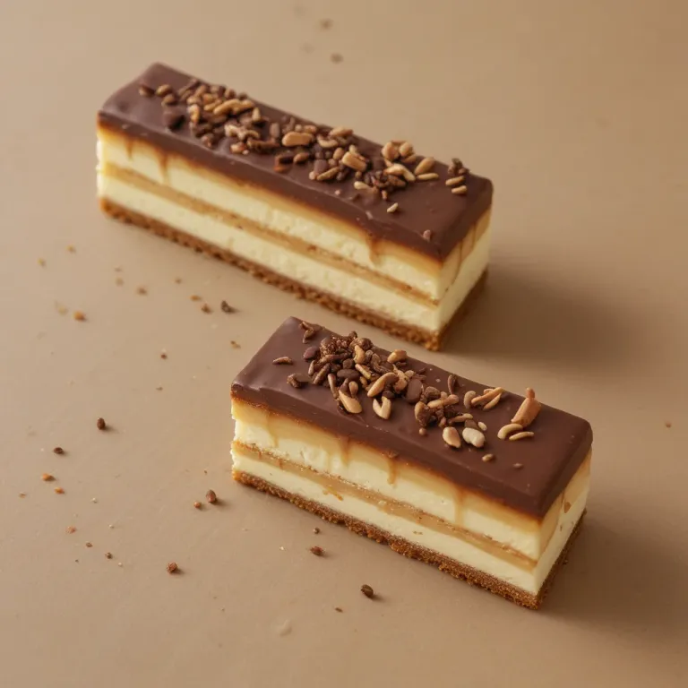 Chocolate Drizzled Desserts with Crushed Nuts - Food - AI generated image