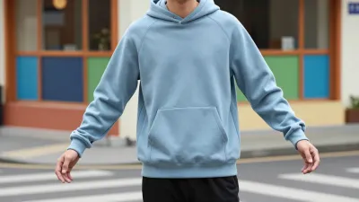 Pastel Blue Hoodie in Soft Light - Fashion - AI generated image