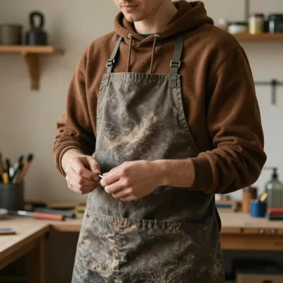 Craftsman Handling Small Object in Workshop - Crafts - AI generated image