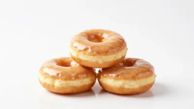 Stack of Maple-Iced Donuts with Glossy Icing - Food - AI generated image