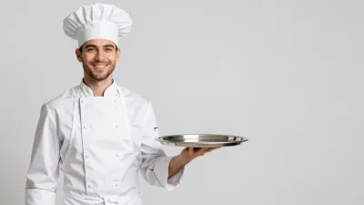 Chef Presenting Dish with Glossy Texture - People - AI generated image